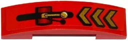 Slope, Curved 4 x 1 x 2/3 Double with Gold Chevrons and Lever Pattern (Sticker) - Set 70737