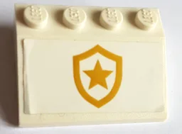 Slope 33 3 x 4 with Gold Police Star Badge Logo Pattern (Sticker) - Set 60277