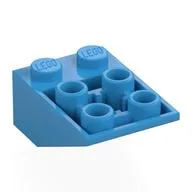 Brick Sloped Inverted 33° 3 x 2, Connections between Studs, Ovoid Bottom Pin / Dark Azure