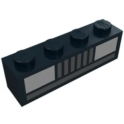 Brick 1 x 4 with Basic Car Headlights Print / Black