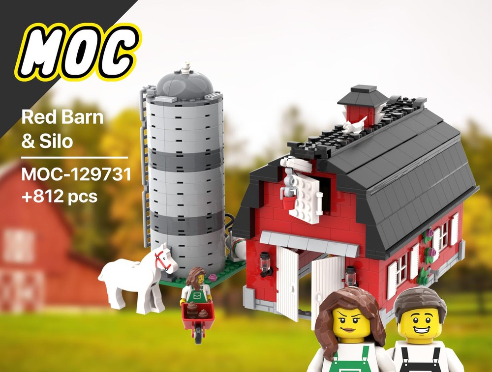 Lego Red Barn & Silo - Modular Farm House | Farmhouse | Bauernhof | Scheune | Ferme | Granja | 7747, 7635, 7636, 7637, 7684, 60346