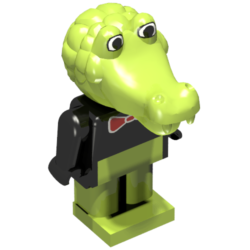 Lego Fabuland Figure Crocodile 2 / Black