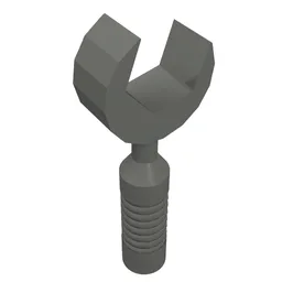 Tool Wrench / Spanner Open End [6-Rib Handle] / Dark Bluish Gray