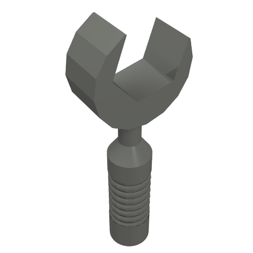 Lego Tool Wrench / Spanner Open End [6-Rib Handle] / Dark Bluish Gray