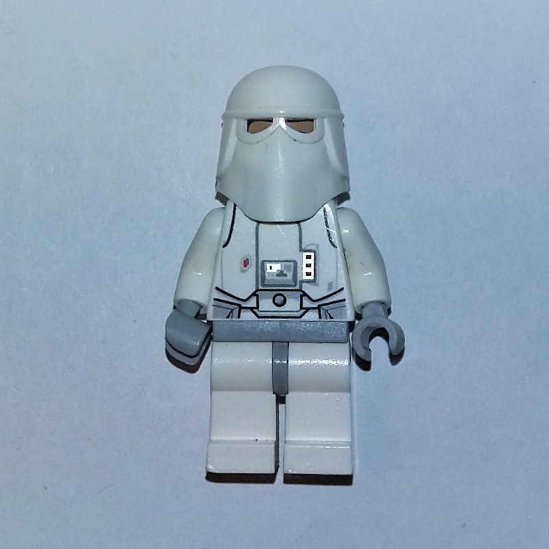 Lego Snowtrooper, Light Bluish Gray Hips, Printed Black Head, Light Bluish Gray Hands
