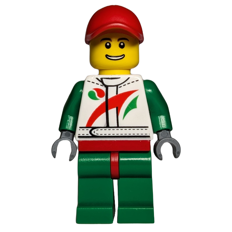Lego Racer, White and Green Jumpsuit with Octan Logo, Red Cap