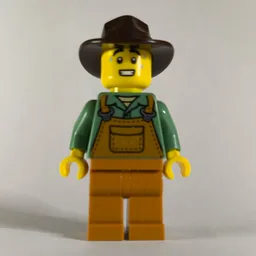 Farmer, Medium Nougat Overalls, Dark Brown Hat
