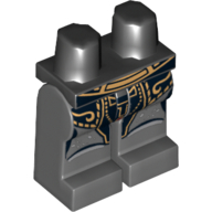 Lego Hips and Dark Bluish Gray Legs with Golden Belt Geonosian Zombie Print / Black