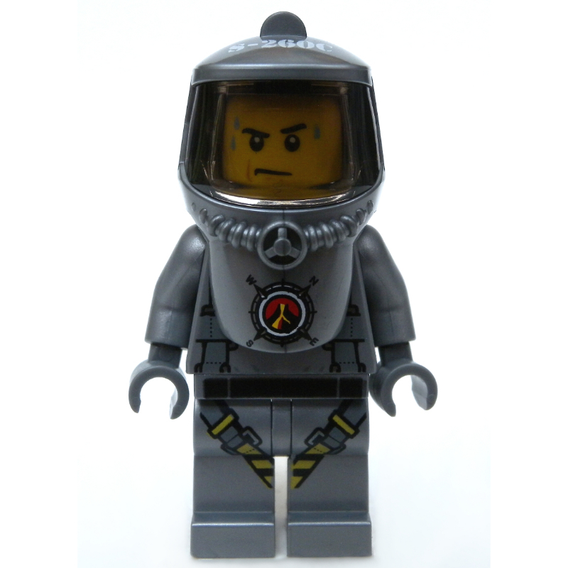 Lego Volcano Explorer, Man, Flat Silver Hazmat Suit
