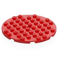 Plate Round 8 x 8 / Red