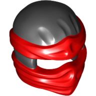 Lego Wrap with Short Back Knot, Red Pattern / Black