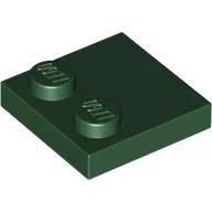 Plate Special 2 x 2 with Only 2 studs / Dark Green