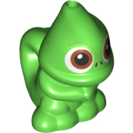 Lego Animal, Chameleon, Standing, Hole on Top and Tail with Brown Eyes Print (Pascal) / Bright Green