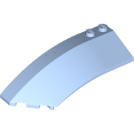 Lego Brick Wedged, Curved 8 x 3 x 2 Open Left / Bright Light Blue