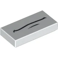 Tile 1 x 2 with Mouth Print (Shu Todoroki) / White