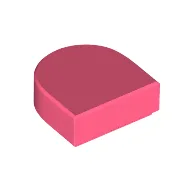 Tile Round 1 x 1 Half Circle / Coral