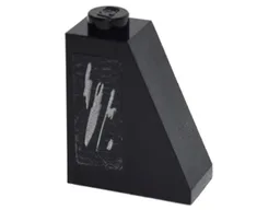 Slope 65 2 x 1 x 2 with Black and Silver Metal Scratches Pattern (Sticker) - Set 76050