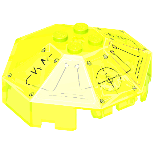 Lego Windscreen 6 x 6 Octagonal Canopy with Axle Hole and Insectoids Print