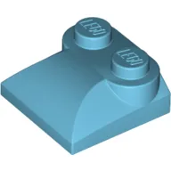 Brick Curved 2 x 2 x 2/3 Two Studs and Curved Slope End / Medium Azure