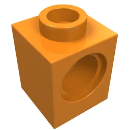 Technic Brick 1 x 1 with Pin Hole / Orange