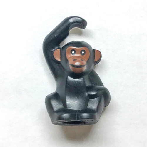 Lego Animal, Monkey / Ape, Chimpanzee with Reddish Brown Face print / Black