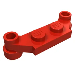 Plate Special 1 x 4 Offset with Bar Holes / Red