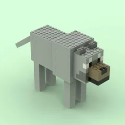 Computer Game Style Wolf