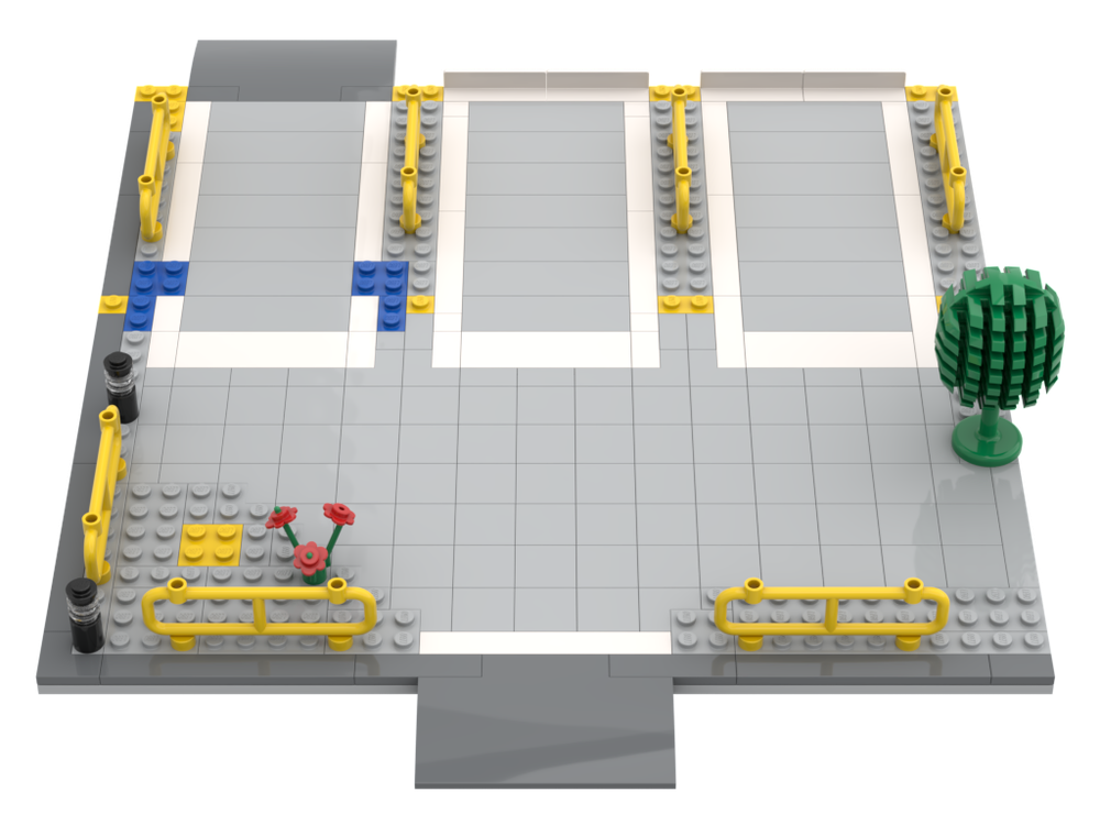 Lego Plate (Left) for LEGO Set 6394 - Metro Park and Service Tower