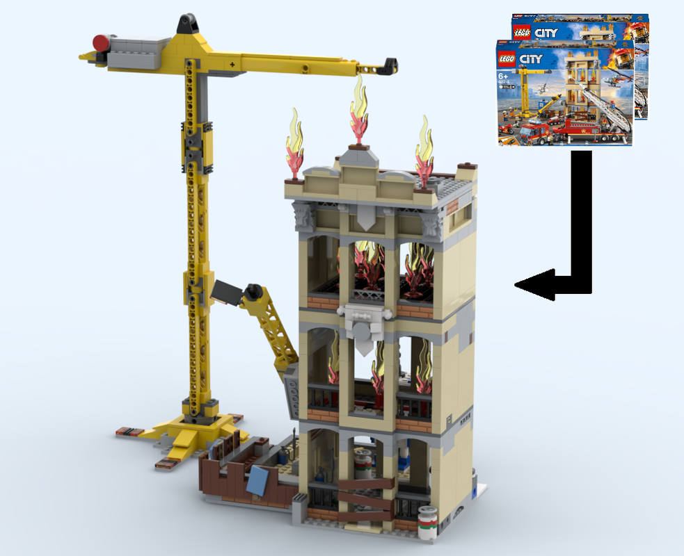 Lego Downtown Fire Brigade 60216 MODIFICATION