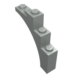 Brick Arch 1 x 5 x 4 [Continuous Bow] / Light Gray