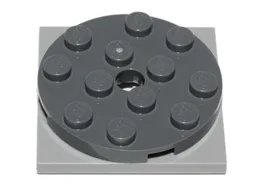 Turntable 4 x 4 x 2/3 with Light Bluish Gray Square Base, Free-Spinning (60474 / 61485)