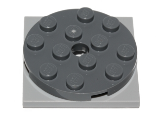 Lego Turntable 4 x 4 x 2/3 with Light Bluish Gray Square Base, Free-Spinning (60474 / 61485)