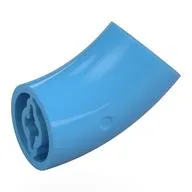 Brick Round 2 x 2 D. Tube with 45° Elbow and Axle Holes (Crossholes) at Each End [LONG] / Medium Blue