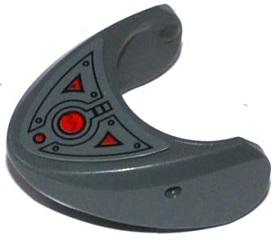 Lego Shark Head with Rounded Nose and Debossed Eyes with Oscilloscope and Armor Plates Pattern (Sticker) - Set 76027