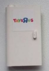 Lego Door 1 x 3 x 4 Left - Open Between Top and Bottom Hinge with Toys "R" Us Logo Pattern (Sticker) - Set 7848
