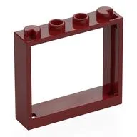 Window 1 x 4 x 3 without Shutter Tabs / Dark Red