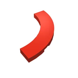 Tile 4 x 4 Curved, Macaroni / Red