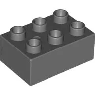 Duplo Brick 2 x 3 / Dark Bluish Gray