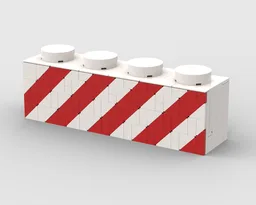 Upscaled striped 1x4 brick