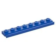 Plate Special 1 x 8 with Door Rail / Blue