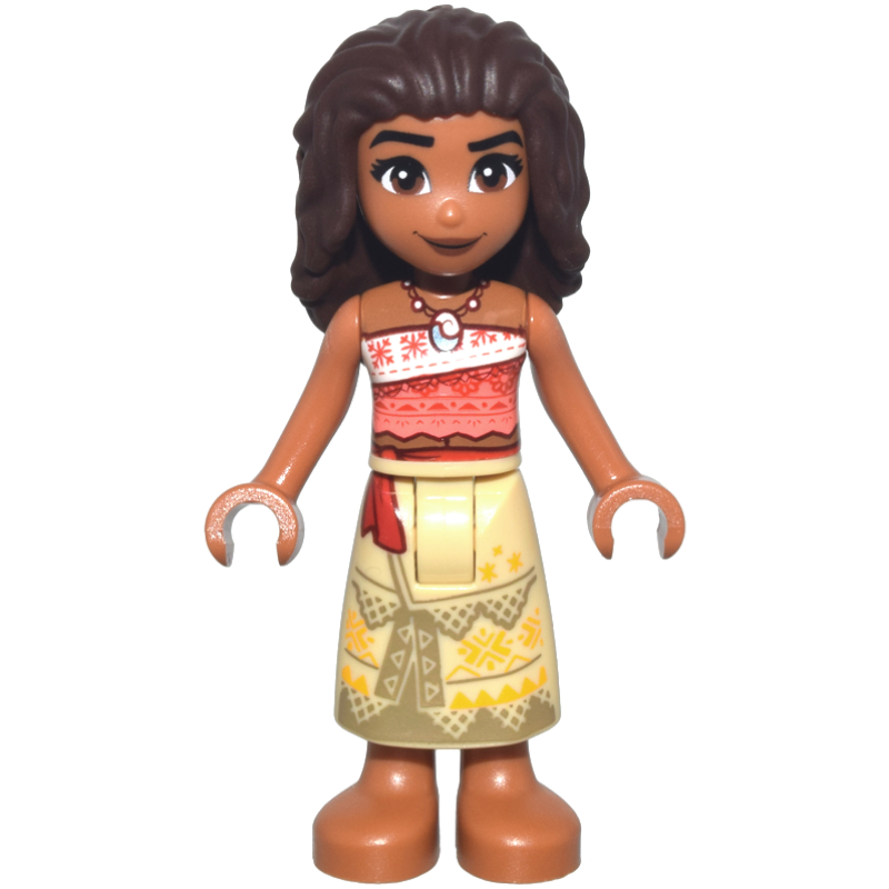 Lego Moana, Sienna Brown, Tan Skirt (28705 Hair)