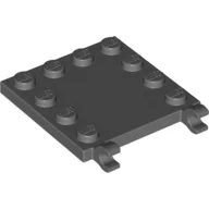 Plate Special 4 x 4 with Studs on Edges and Clips Horizontal / Dark Bluish Gray