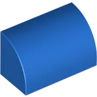 Brick Curved 1 x 2 x 1 No Studs / Blue