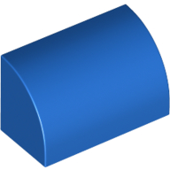 Lego Brick Curved 1 x 2 x 1 No Studs / Blue