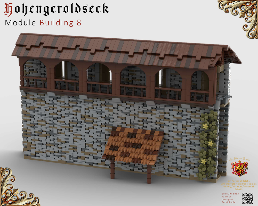 Lego Building 08 Castle Hohengeroldseck - Castle wall (Castle Part 1)