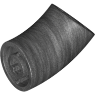 Lego Brick Round 2 x 2 D. Tube with 45° Elbow and Axle Holes (Crossholes) at Each End [SHORT] / Pearl Titanium