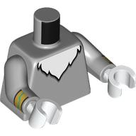 Lego Torso, White Fur Chest, Gold Bracelets print, Light Bluish Gray Arms, White Hands / Light Bluish Gray