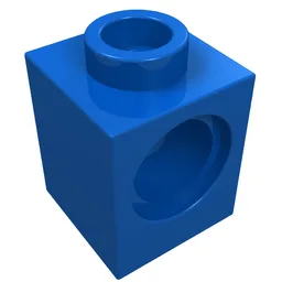 Technic Brick 1 x 1 with Pin Hole / Blue