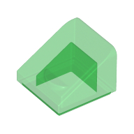 Lego Brick Sloped 30° 1 x 1 x 2/3 (Cheese Slope) / Trans-Green