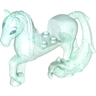 Lego Animal, Horse with Long Water Tail / Opal Trans-Light Blue